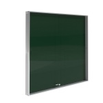Info-Wandvitrine, 100 cm hoch, 110x5,0 cm (B/T), Rückwand: Stahl grün, 